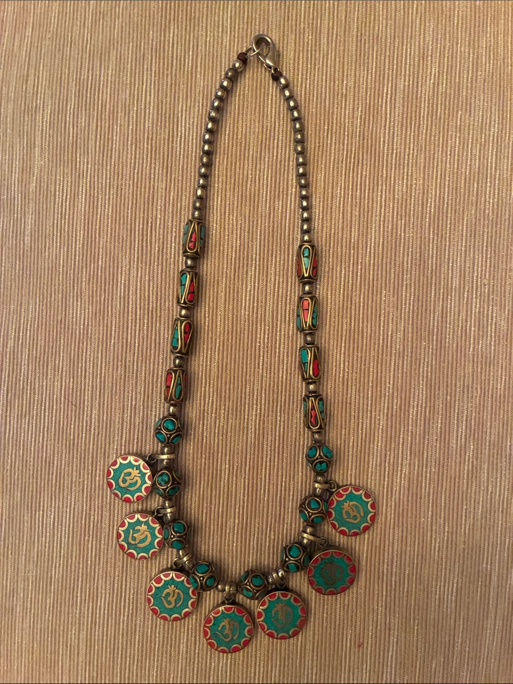 Bohemian Turquoise and Coral Pendant Statement Necklace